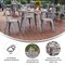 Merrick Lane Dryden Indoor/Outdoor Dining Table, 30" Round All Weather Poly Resin Top with Steel Base